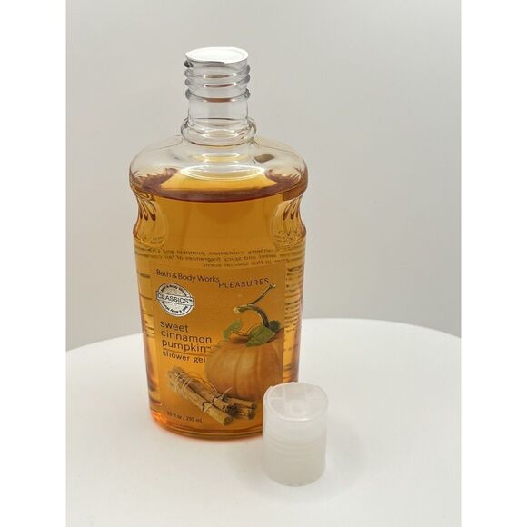 VTG Bath and Body Works Pleasures Sweet Cinnamon Pumpkin Shower Gel 10oz NEW - Picture 3 of 5